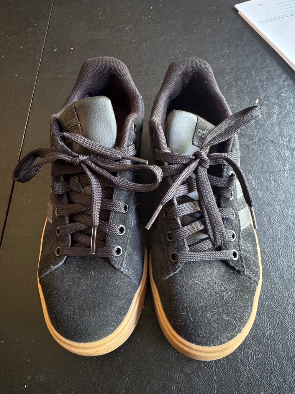 Men's Black Casual Skate Sneakers with Gum Sole Adidas